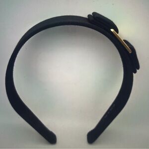 Salvatore Ferragamo  Black Headband with Gold Detail